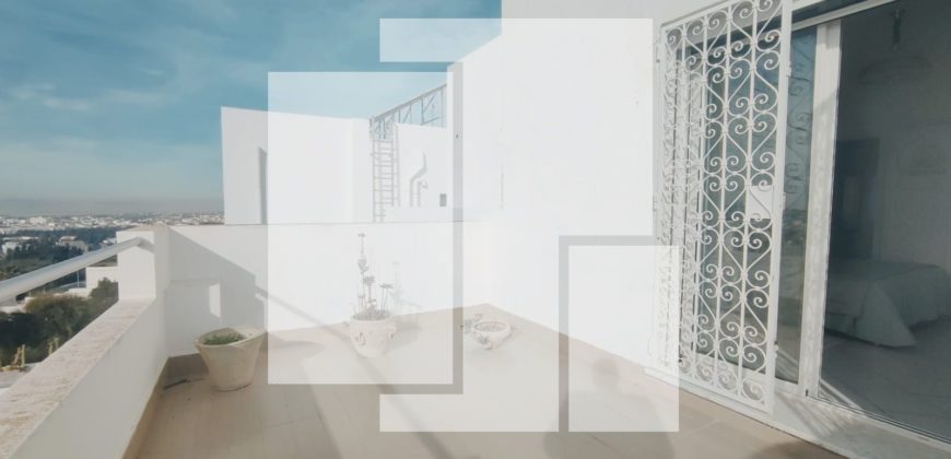 Duplex S+2 meublé avec vue dégagée, Gammarth supérieur