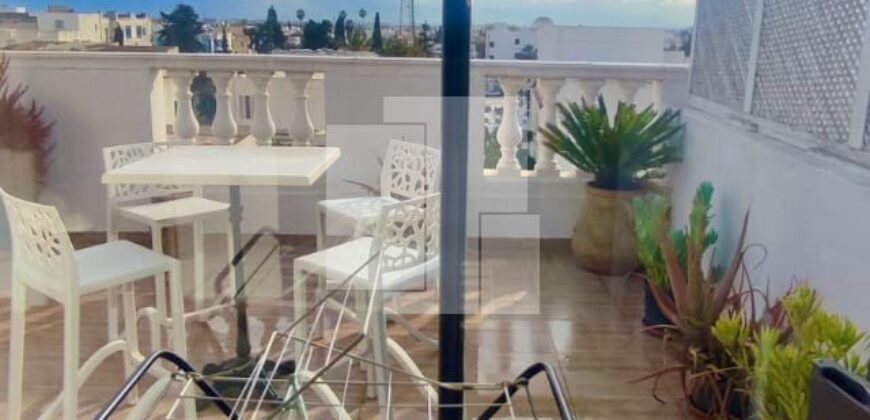 Appartement S+3 meublé avec rooftop,Marsa