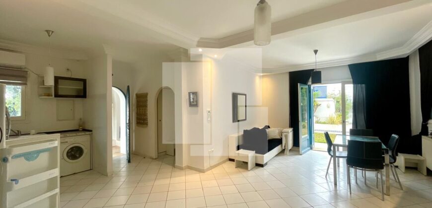 Appartement S+1 meublé avec jardin, Gammarth supérieur