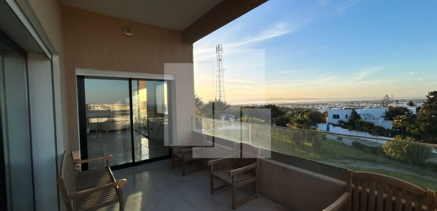 Appartement S+2 meublé avec vue dégagée, Gammarth supérieur