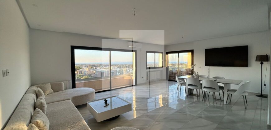 Appartement S+2 meublé avec vue dégagée, Gammarth supérieur