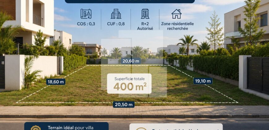 Terrain de 400 m², La Marsa