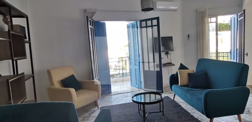 Appartement S+2 meublé avec vue sur mer, Gammarth